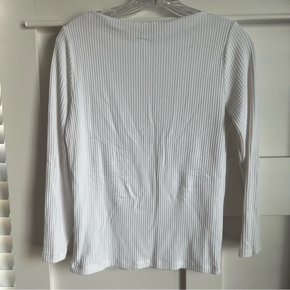J. crew (S) White Ribbed Boatneck Top - Picture 5 of 5